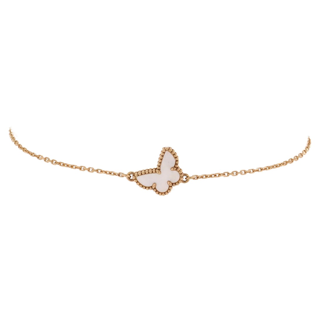 Van Cleef & Arpels Sweet Alhambra Butterfly Bracelet 18K Yellow Gold and Mother: Van Cleef & Arpels Sweet Alhambra Butterfly Bracelet 18K Yellow Gold and Mother 18K Yellow Gold and Mother of Pearl details come together in the Sweet Alhambra Butterfly Bracelet, a masterful blend of