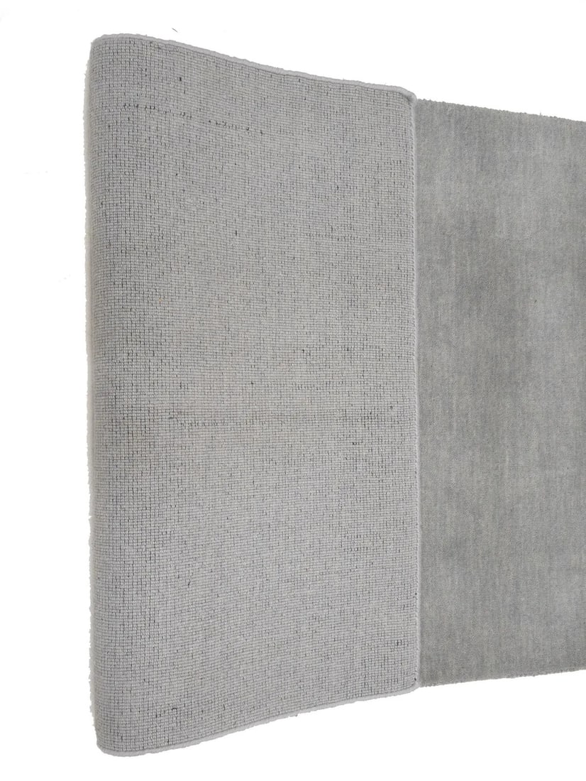 Solid Hand Loomed Gray Gabbeh Wool Runner Rug Home Decor Carpet - 11
