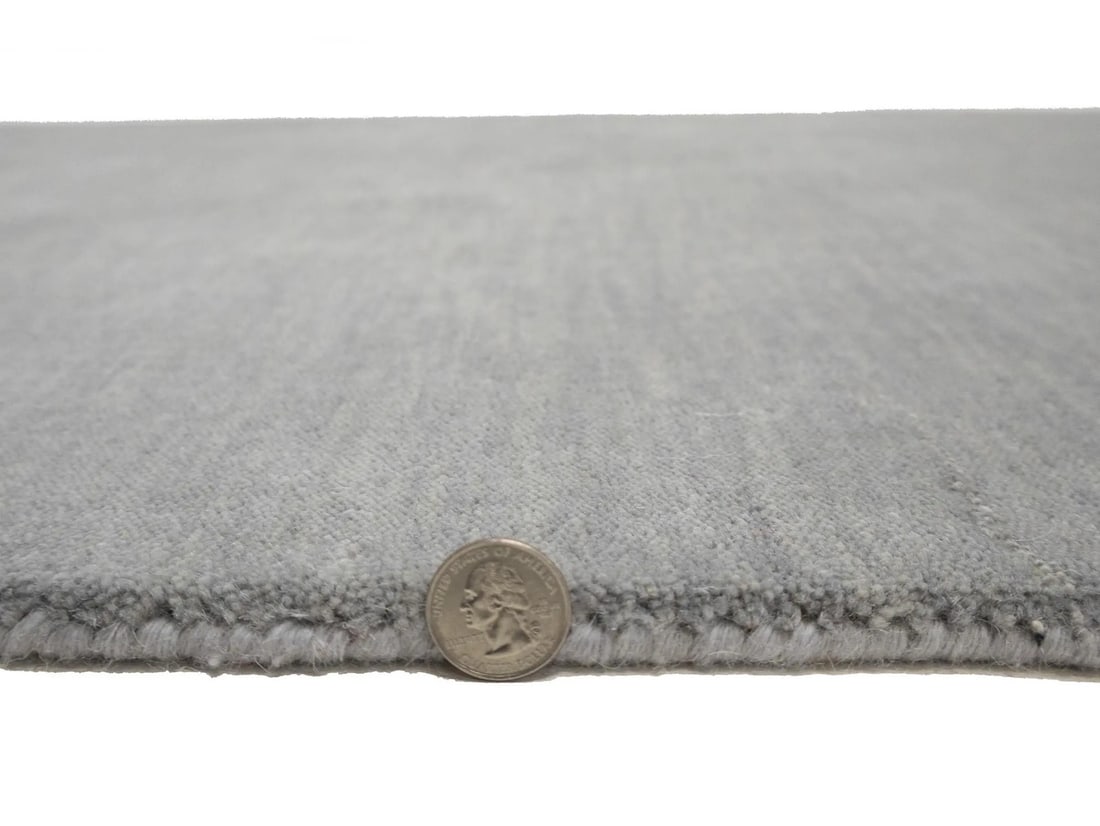 Solid Hand Loomed Gray Gabbeh Wool Runner Rug Home Decor Carpet - 12