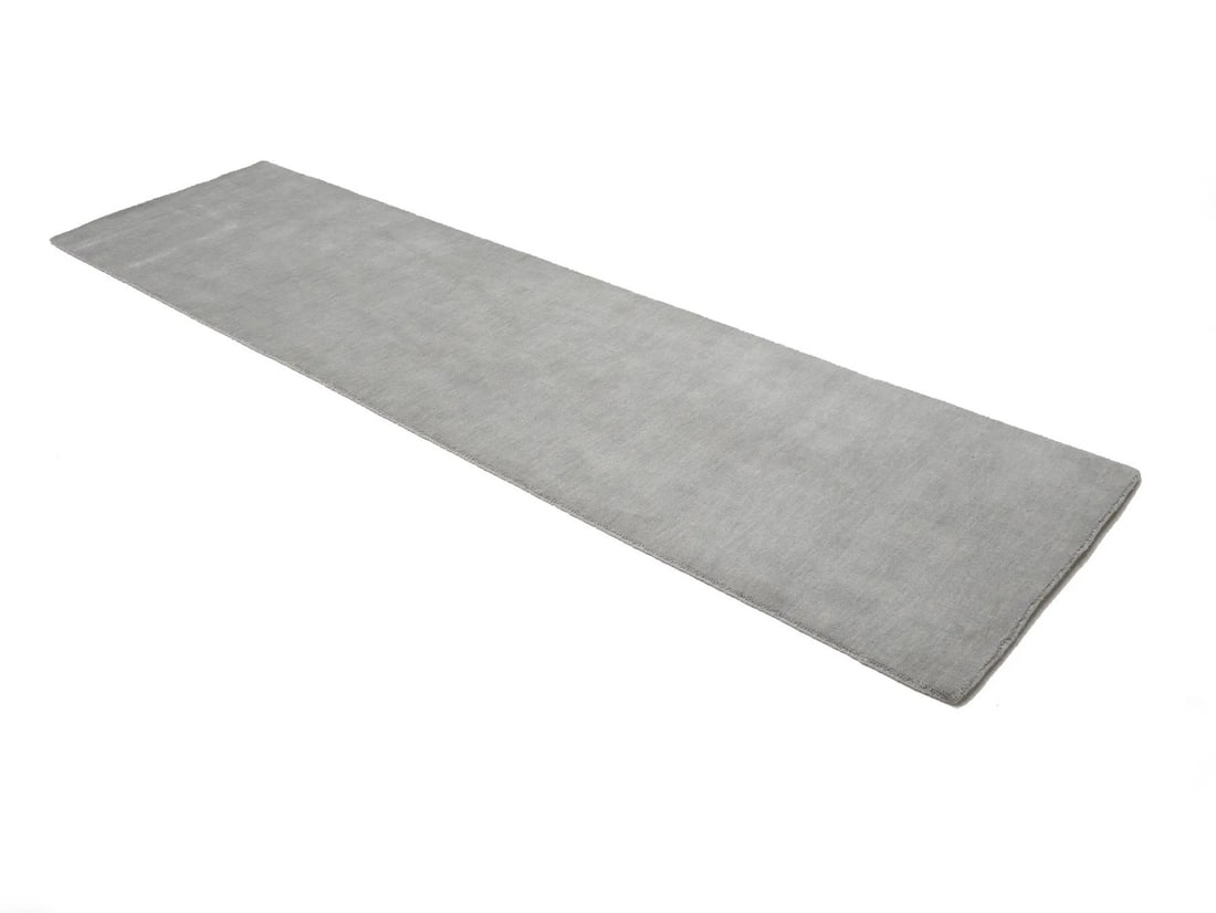 Solid Hand Loomed Gray Gabbeh Wool Runner Rug Home Decor Carpet - 4