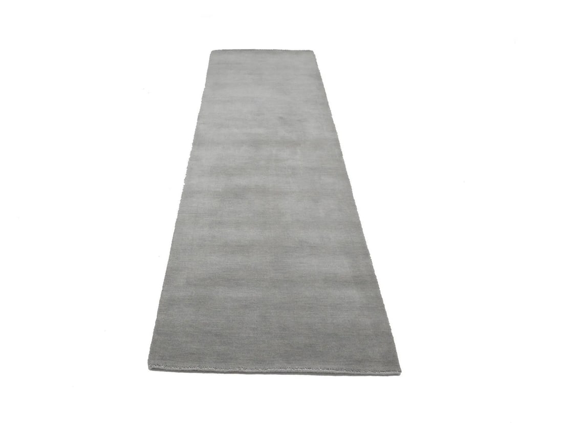 Solid Hand Loomed Gray Gabbeh Wool Runner Rug Home Decor Carpet - 6