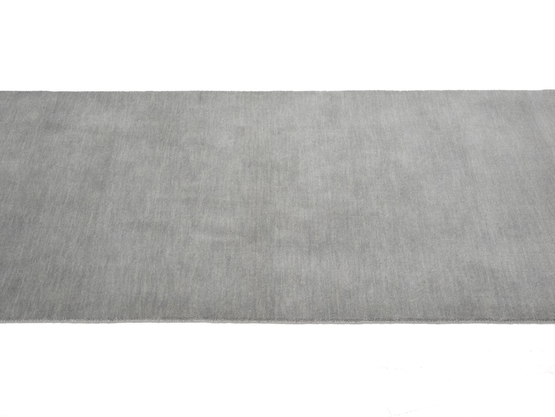 Solid Hand Loomed Gray Gabbeh Wool Runner Rug Home Decor Carpet - 7