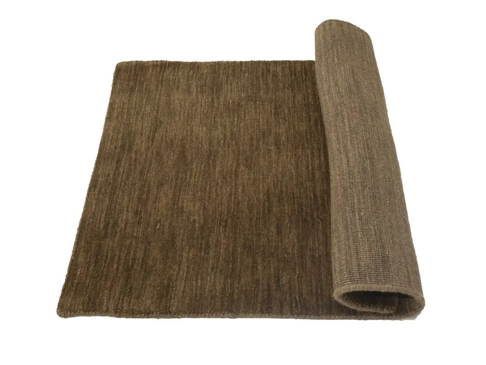 Solid wool gabbeh rug brown 2x3 all size modern available - 9