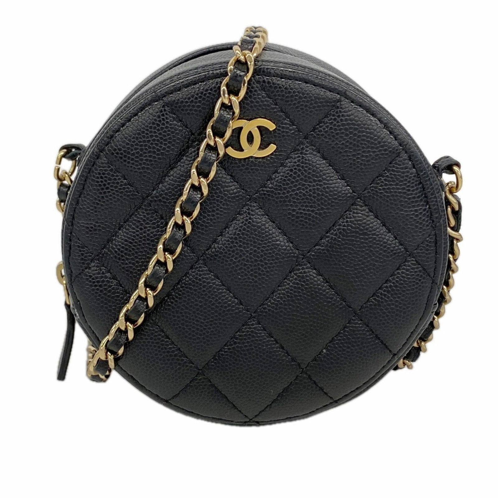 Chanel Shoulder Bag Grained Calfskin: Chanel Shoulder Bag Grained Calfskin Grained Calfskin Chanel Shoulder Bag - A Timeless Classic. This black shoulder bag features gold hardware and is made from high-quality grained calfskin, showcasin