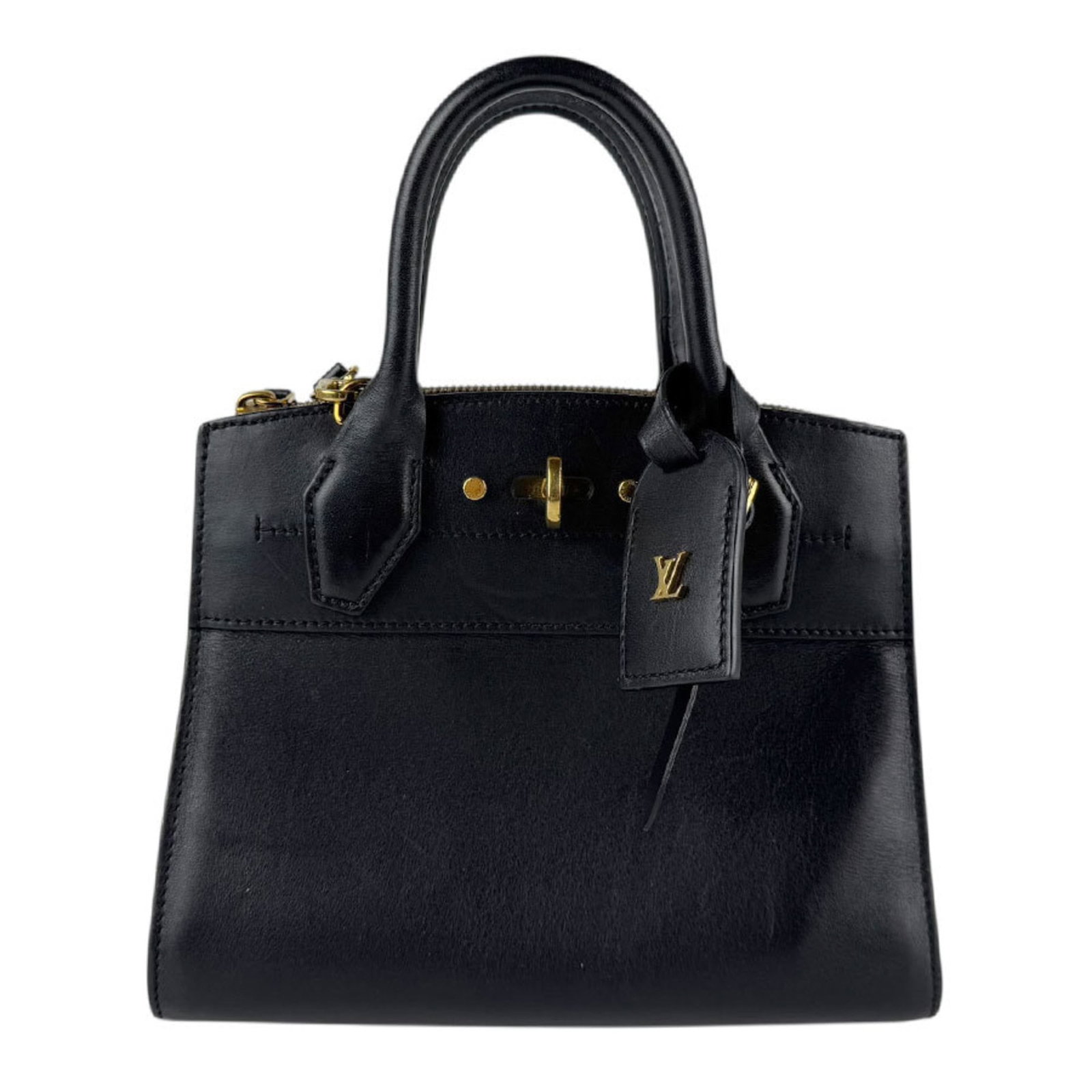 Louis Vuitton Handbag Shoulder Bag Leather: Louis Vuitton Handbag Shoulder Bag Leather This Louis Vuitton leather shoulder bag features a classic design with a Noir color, measuring 18cm x 22cm x 11cm. The bag shows signs of usage, including sc