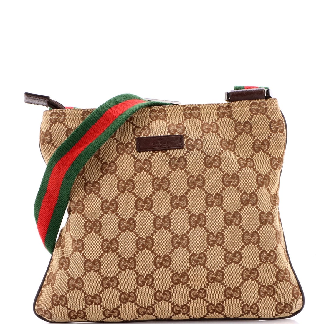Canvas small messenger bag zip strap web gucci GG (1 of 6)