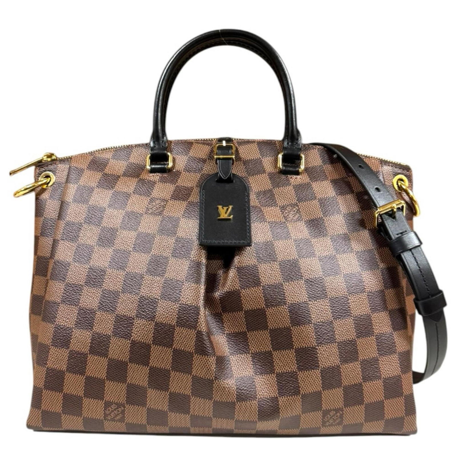 Shoulder Bag Damier Canvas Louis Vuitton: Shoulder Bag Damier Canvas Louis Vuitton Damier Canvas Louis Vuitton Shoulder Bag in Brown, Ebene, and Or. This classic shoulder bag features the iconic Damier canvas pattern, with a rich brown, ebene