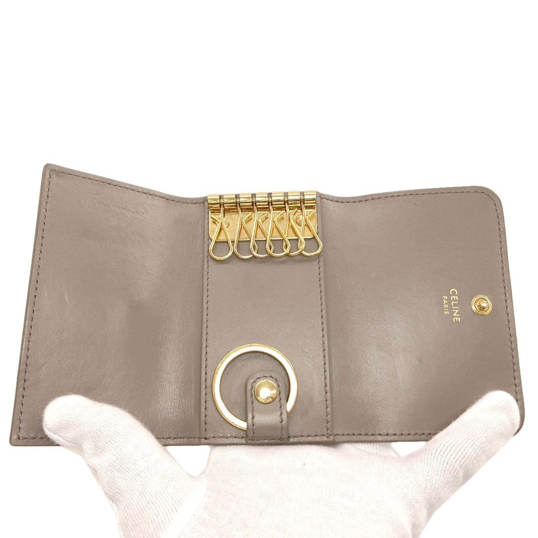Celine Triomphe Key Holder Calf - 4
