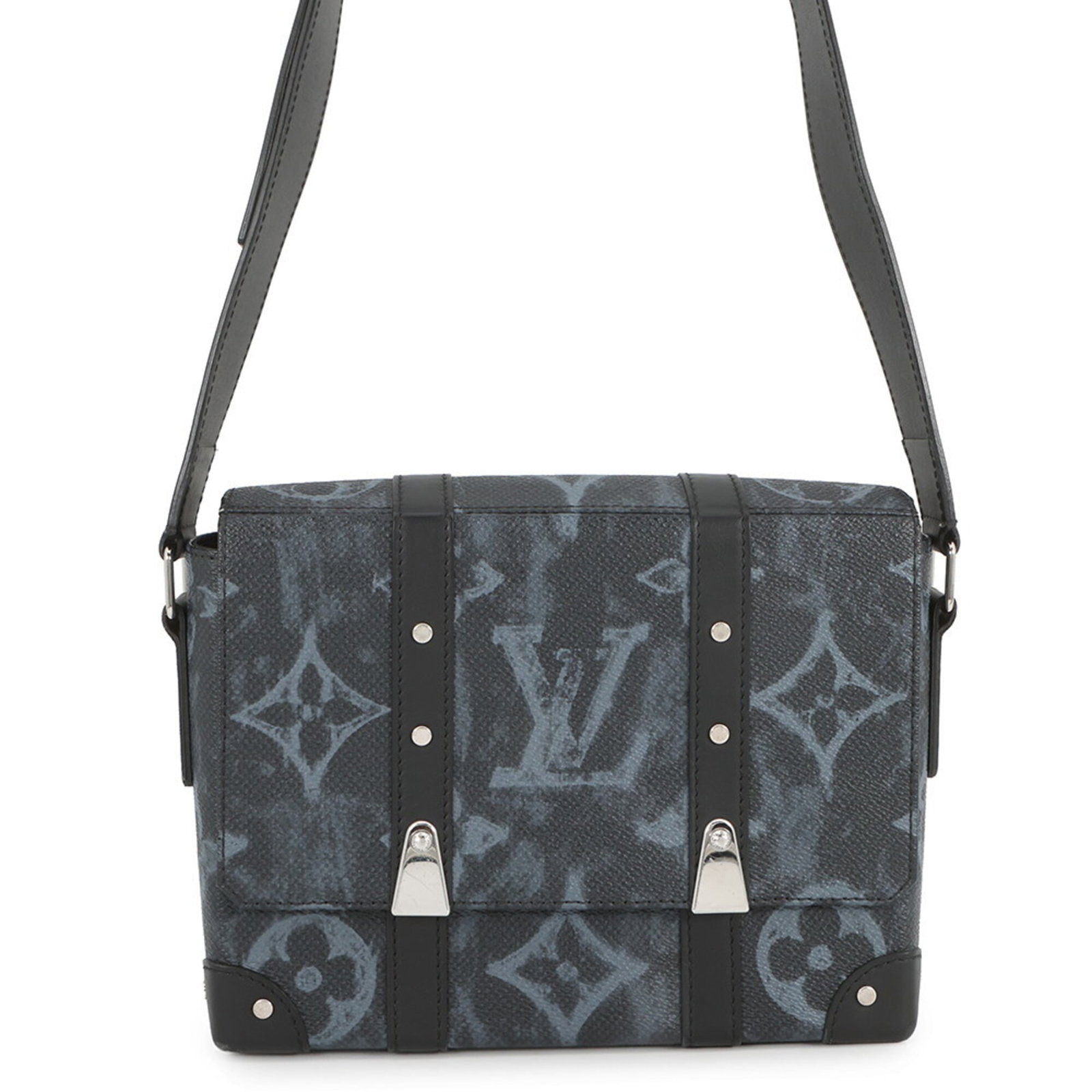 Handbag Shoulder By Louis Vuitton: Handbag Shoulder By Louis Vuitton Black Louis Vuitton Handbag Shoulder Bag with Silver Hardware, featuring a classic design and durable construction. The bag measures 18cm x 24cm x 5.5cm and weighs