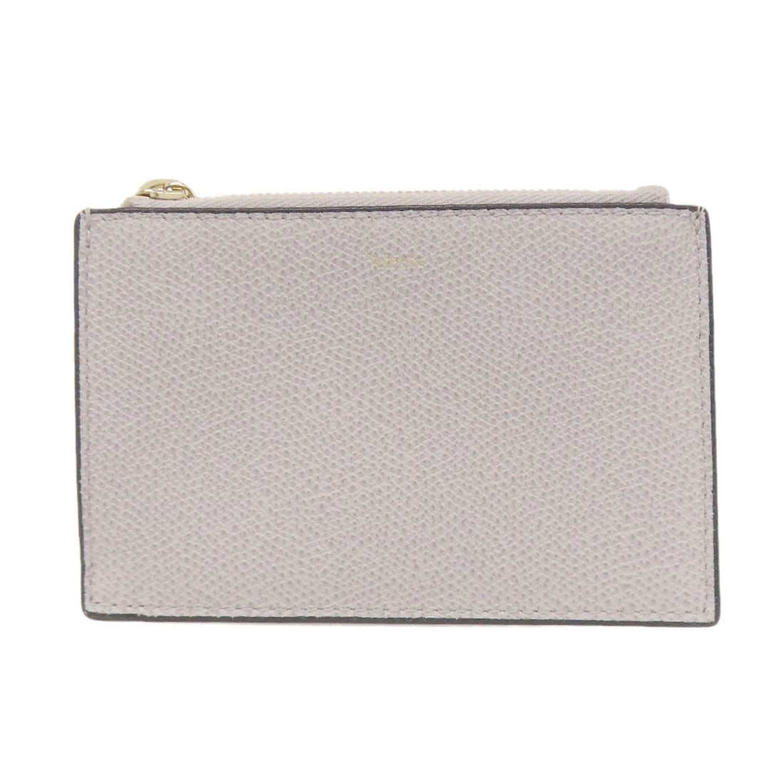 Valextra Logo Coin Purse Leather: Valextra Logo Coin Purse Leather Gray leather coin purse from Valextra, featuring the brand's logo. Made with high-quality materials and a classic design, this coin purse is a stylish accessory for