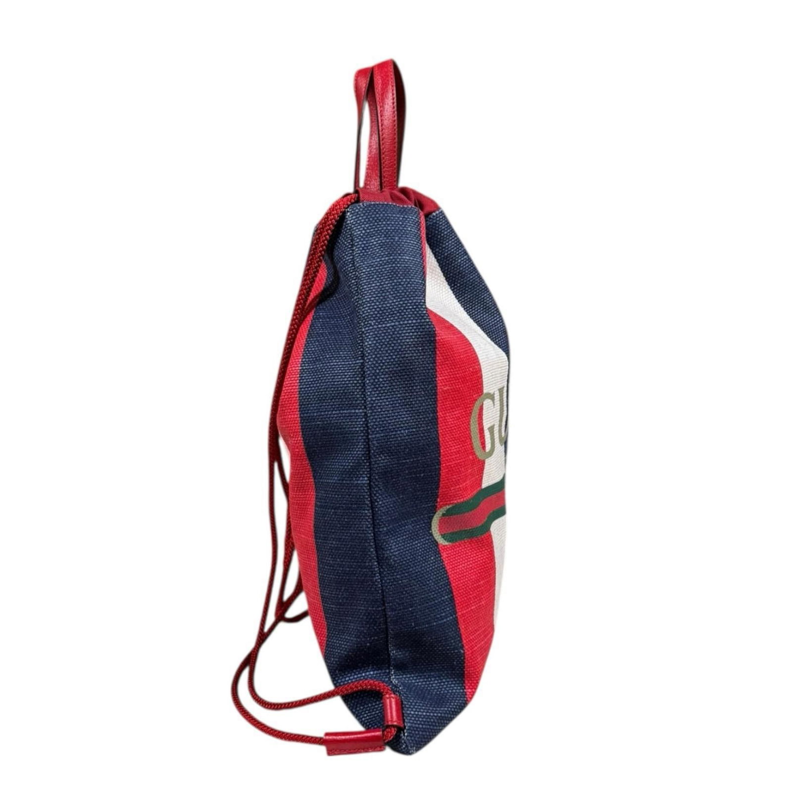 Backpack Leather Canvas Gucci - 4