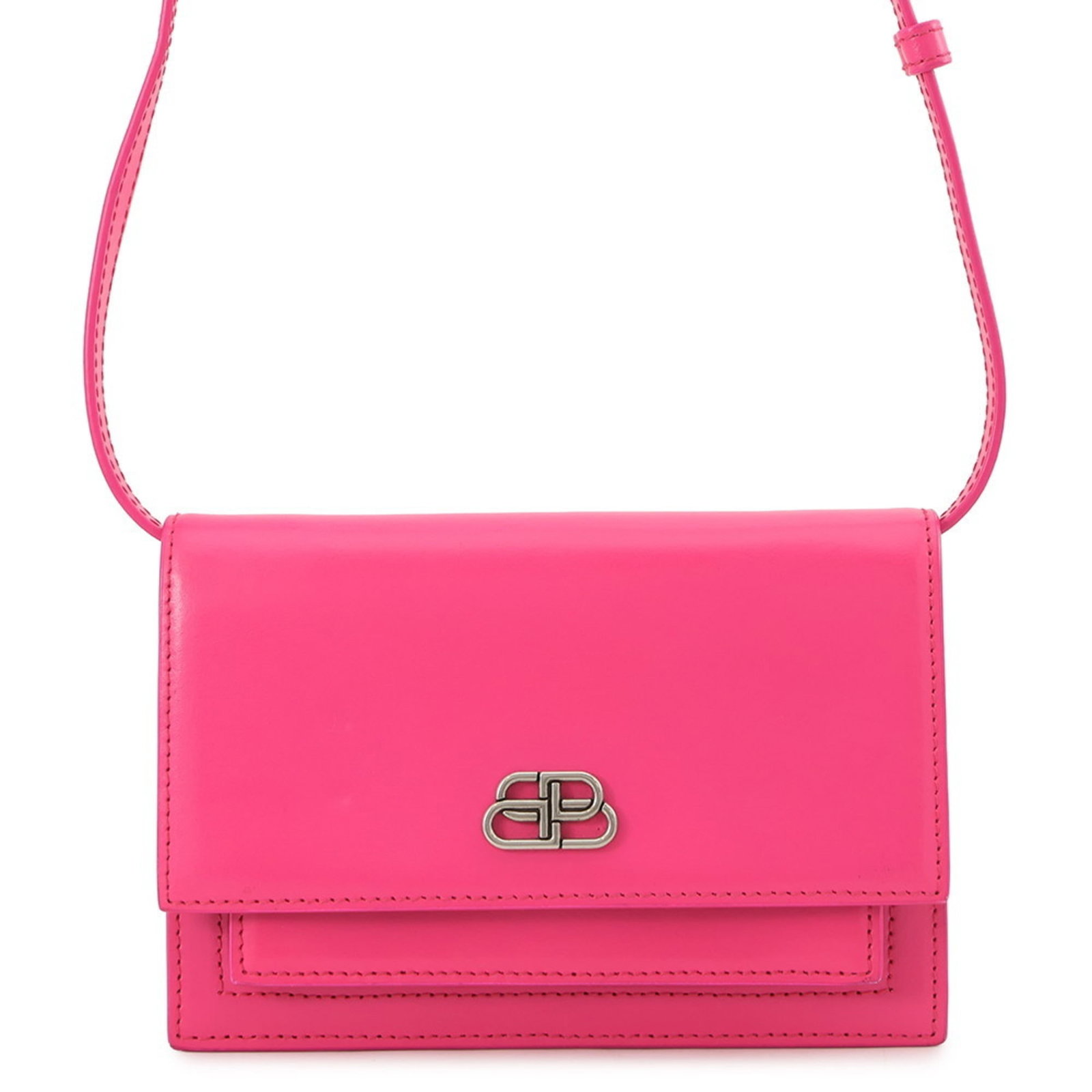 Handbag shoulder leather pouch bag Balenciaga: Handbag shoulder leather pouch bag Balenciaga Pink Balenciaga leather shoulder bag with a few traces of usage, some scratches and dirt visible. Made from high-quality leather, this small but stylish
