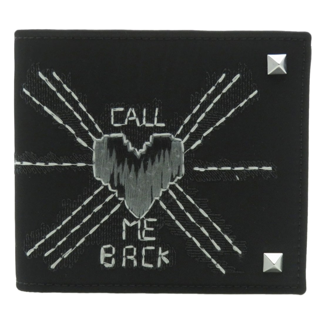 Valentino Garavani Embroidery Motif Bifold Wallet No Coin Pocket Nylon (1 of 13)