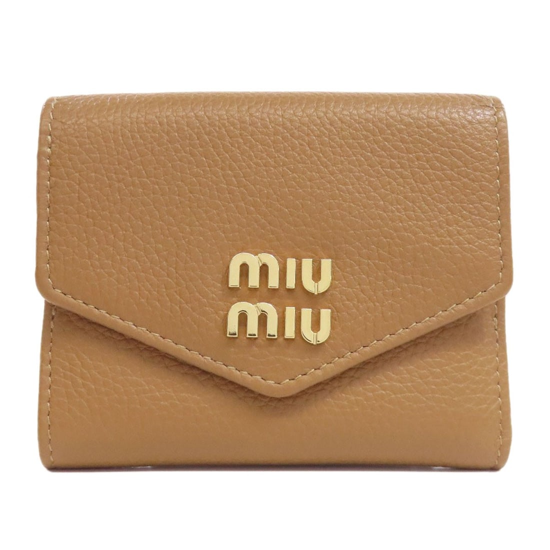 Miumiu Logo Bifold Wallet With Coin Pocket Leather: Miumiu Logo Bifold Wallet With Coin Pocket Leather Brown Miumiu Logo Bifold Wallet With Coin Pocket Leather. This bifold wallet features the iconic MIUMIU logo and has a coin pocket for added