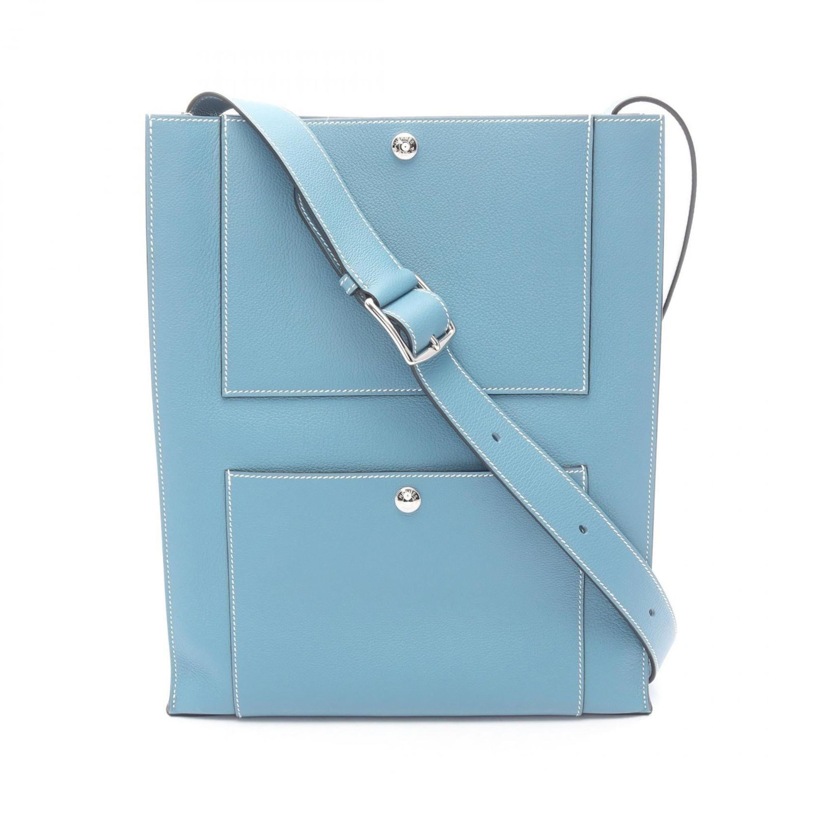 Hermes Handbag Shoulder Bag Leather: Hermes Handbag Shoulder Bag Leather Blue Hermes Handbag Shoulder Bag Leather - A pre-owned, very good condition shoulder bag made from high-quality leather. The bag features a classic design with a bl