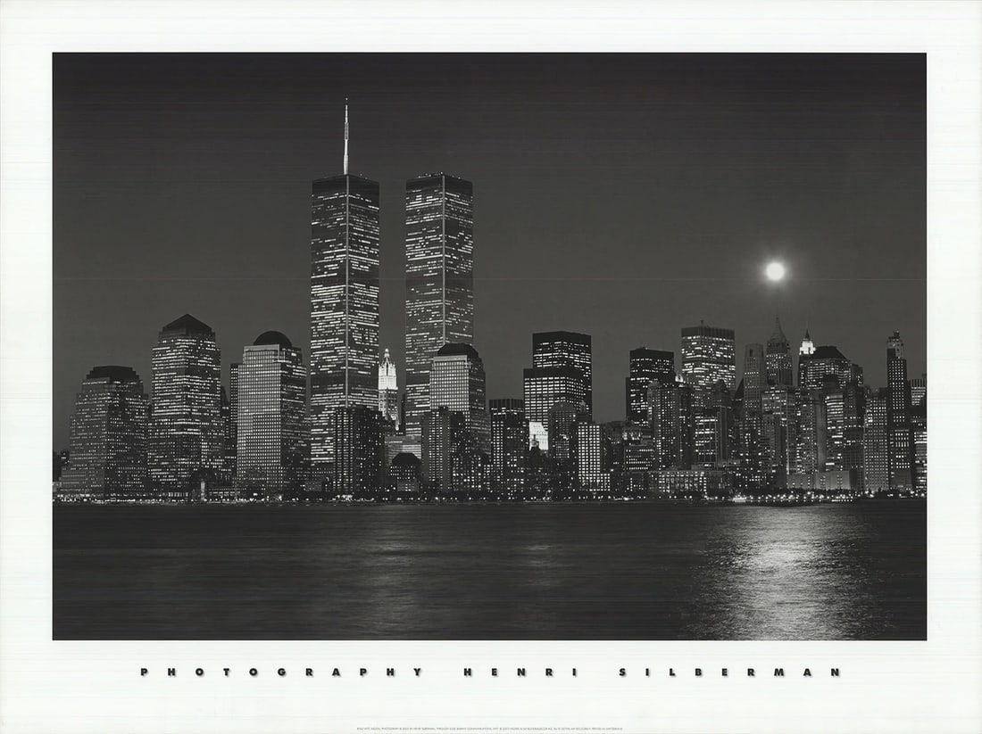 Silberman Henri 23.5 x 31.5 Offset Lithograph World Trade Center Moon Pho 2003 (1 of 4)