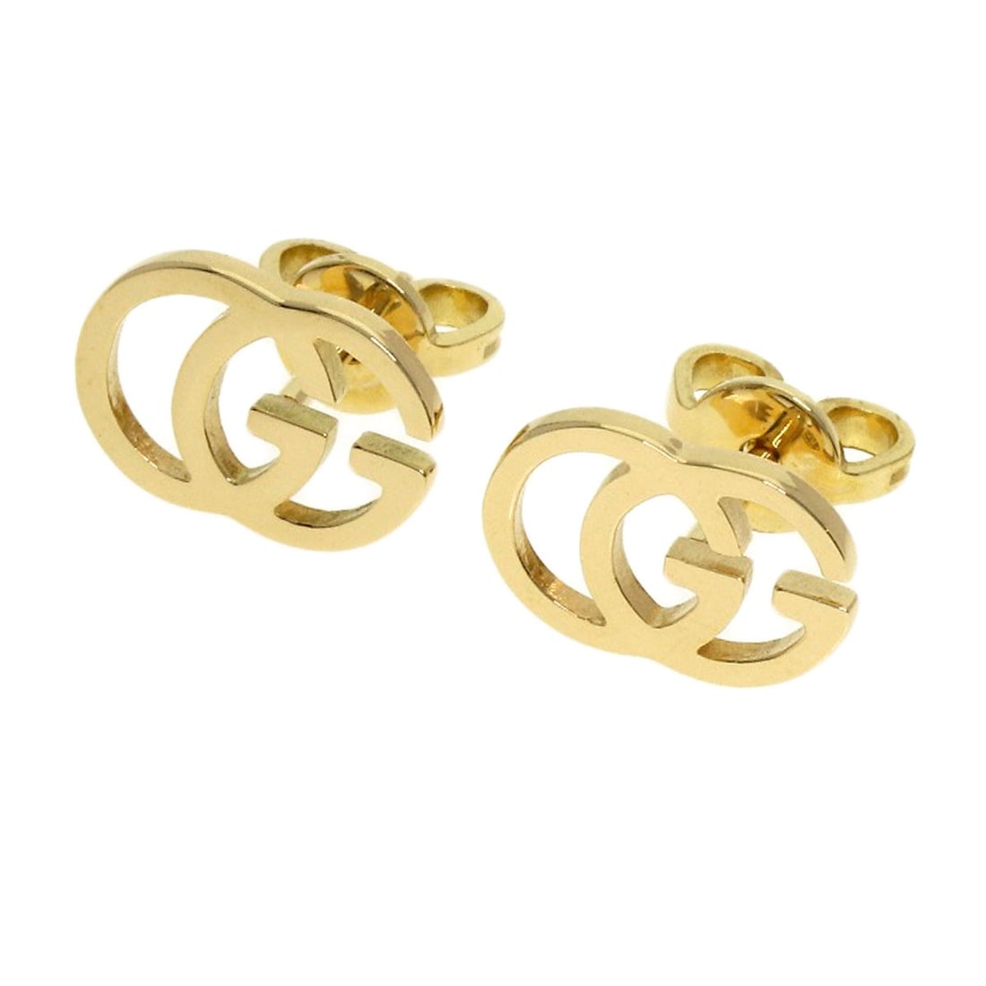 Gold K18 Studs Running Gucci Gg Earring: Gold K18 Studs Running Gucci Gg Earring K18 Yellow Gold Studs Running Gucci Earring. This earring features K18 yellow gold studs with a distinctive running design, showcasing the purity of the 18k