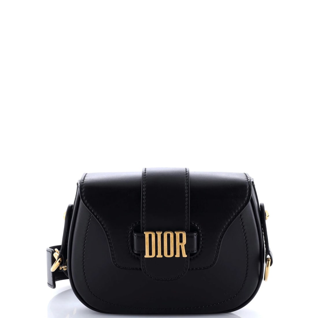 Christian Dior D-Fence Saddle Bag Leather Small: Christian Dior D-Fence Saddle Bag Leather Small Christian Dior's D-Fence Saddle Bag Leather Small offers sleek sophistication with its black leather exterior and suede interior. Measuring 6" in