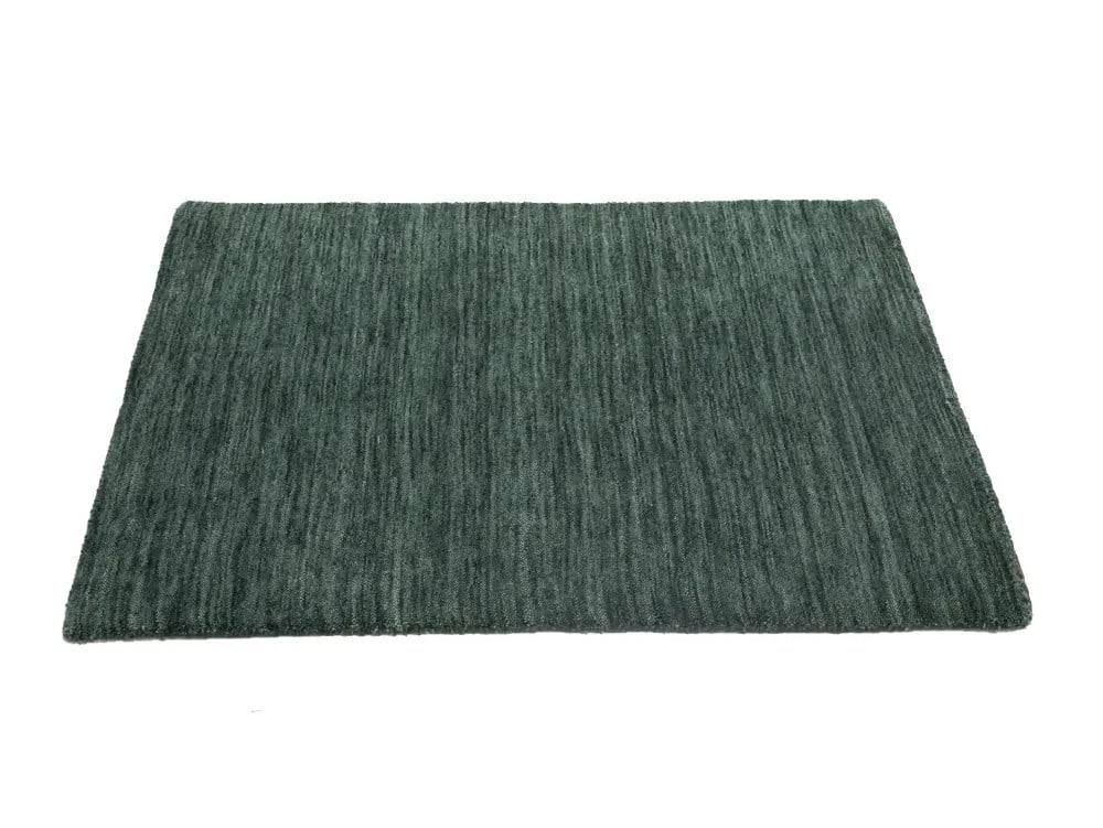 Modern Area Rug Dark Green Solid Gabbeh - 6