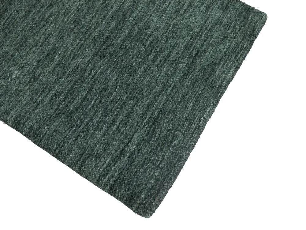 Modern Area Rug Dark Green Solid Gabbeh - 8