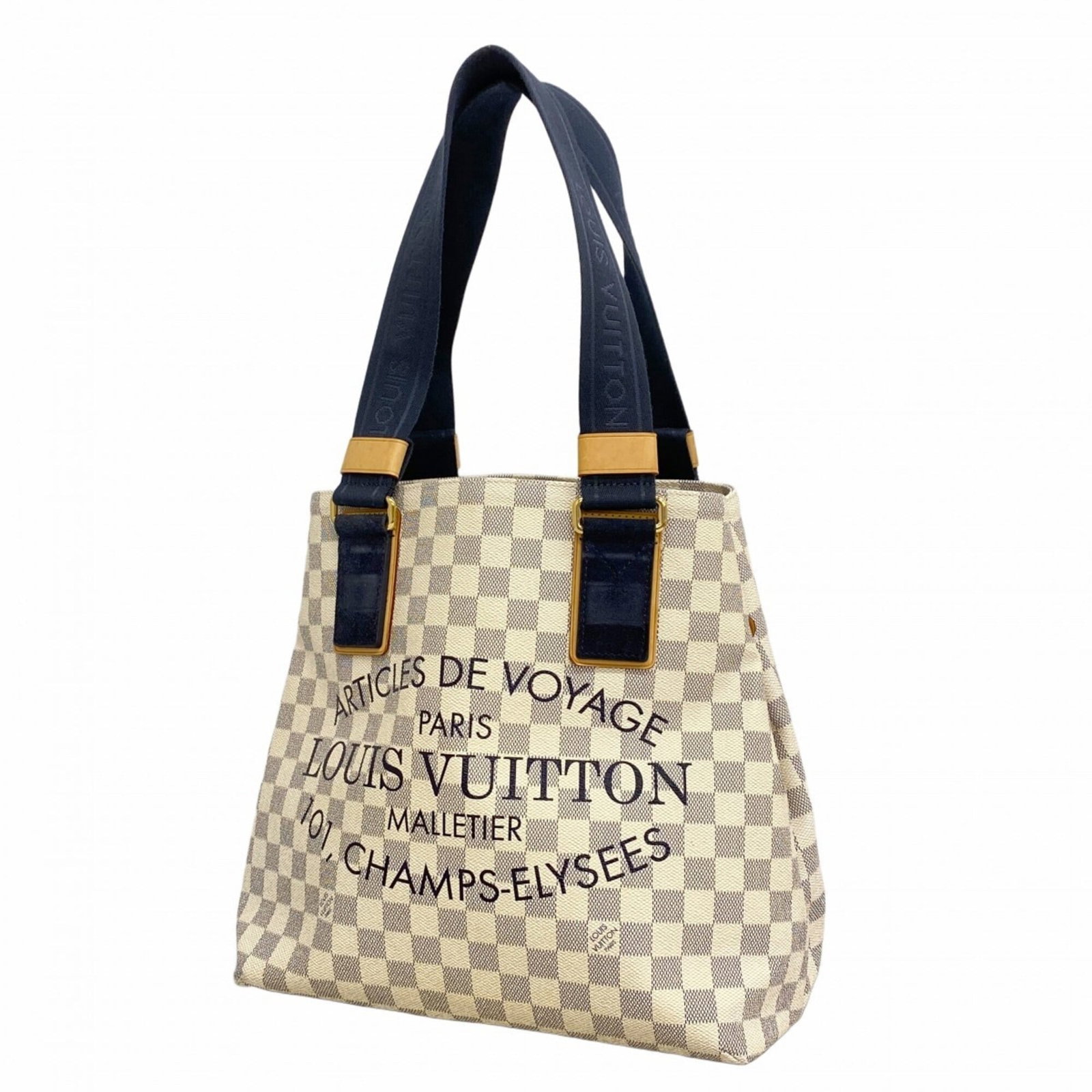 Louis Vuitton Tote Bag Damier Azur: Louis Vuitton Tote Bag Damier Azur Damier Azur tote bag in excellent used condition, featuring the iconic Louis Vuitton design. The bag's Damier Azur color and white accents add a touch of timeless