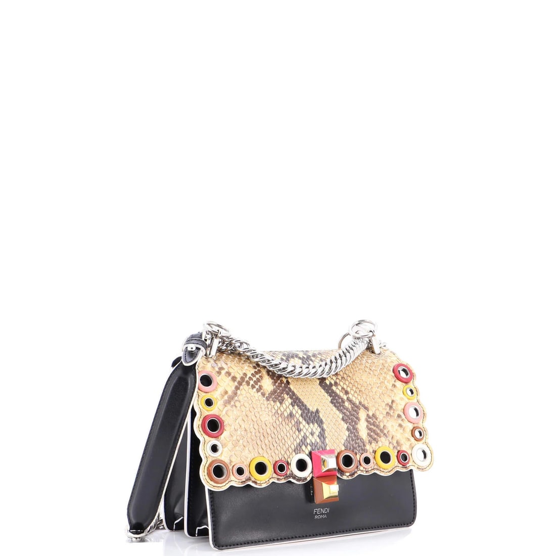 Fendi Kan I Eyelet Bag Small Leather Python - 2