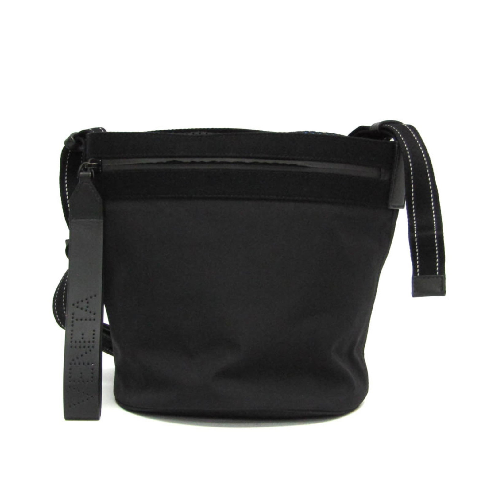 Shoulder Bag Nylon From Bottega: Shoulder Bag Nylon From Bottega Bottega Veneta's Nylon Shoulder Bag is a sleek and versatile accessory. With its black nylon material, string closure, and open inner pocket, it offers practical