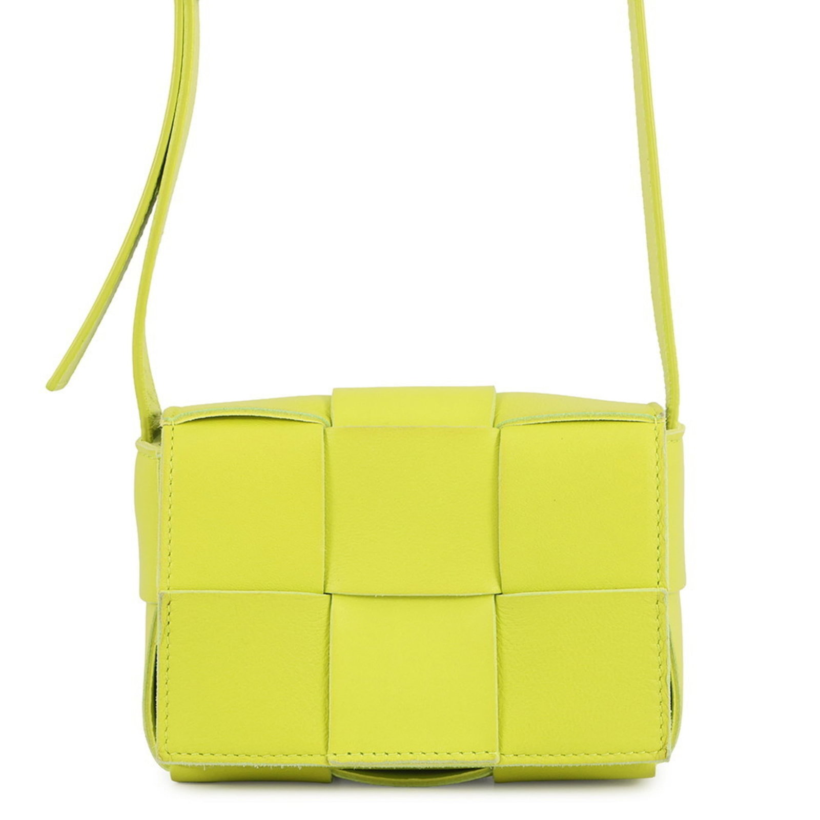 Handbag Leather Bag Shoulder from Bottega: Handbag Leather Bag Shoulder from Bottega Bottega Veneta's handbag leather bag shoulder boasts vibrant yellow lambskin, adding a pop of color to any outfit. With its classic design and compact size,