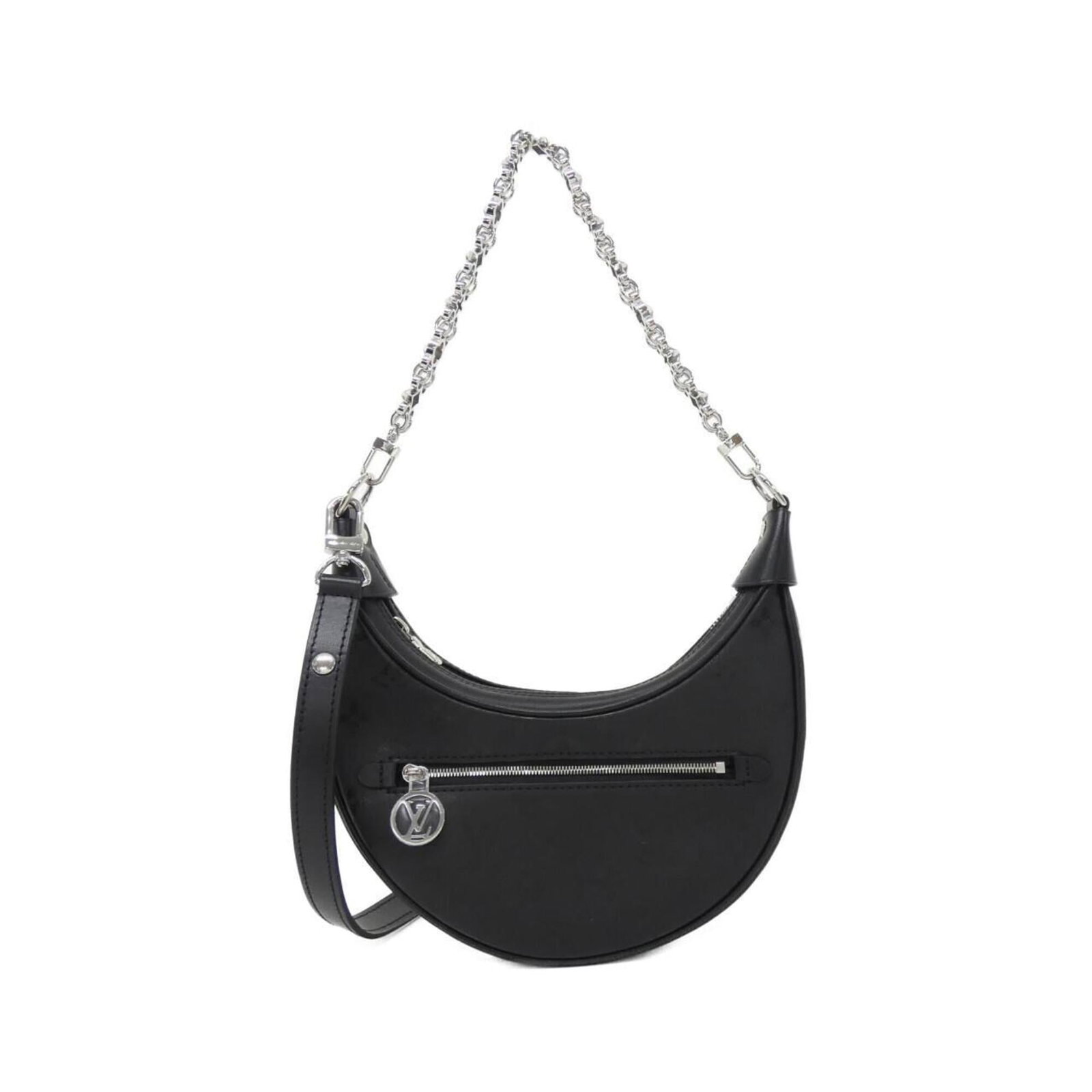Louis Vuitton Leather Monogram Bag Shoulder: Louis Vuitton Leather Monogram Bag Shoulder Black Monogram Calf Leather Shoulder Bag with Distinctive Louis Vuitton Design. This pre-owned shoulder bag boasts the iconic monogram pattern and features