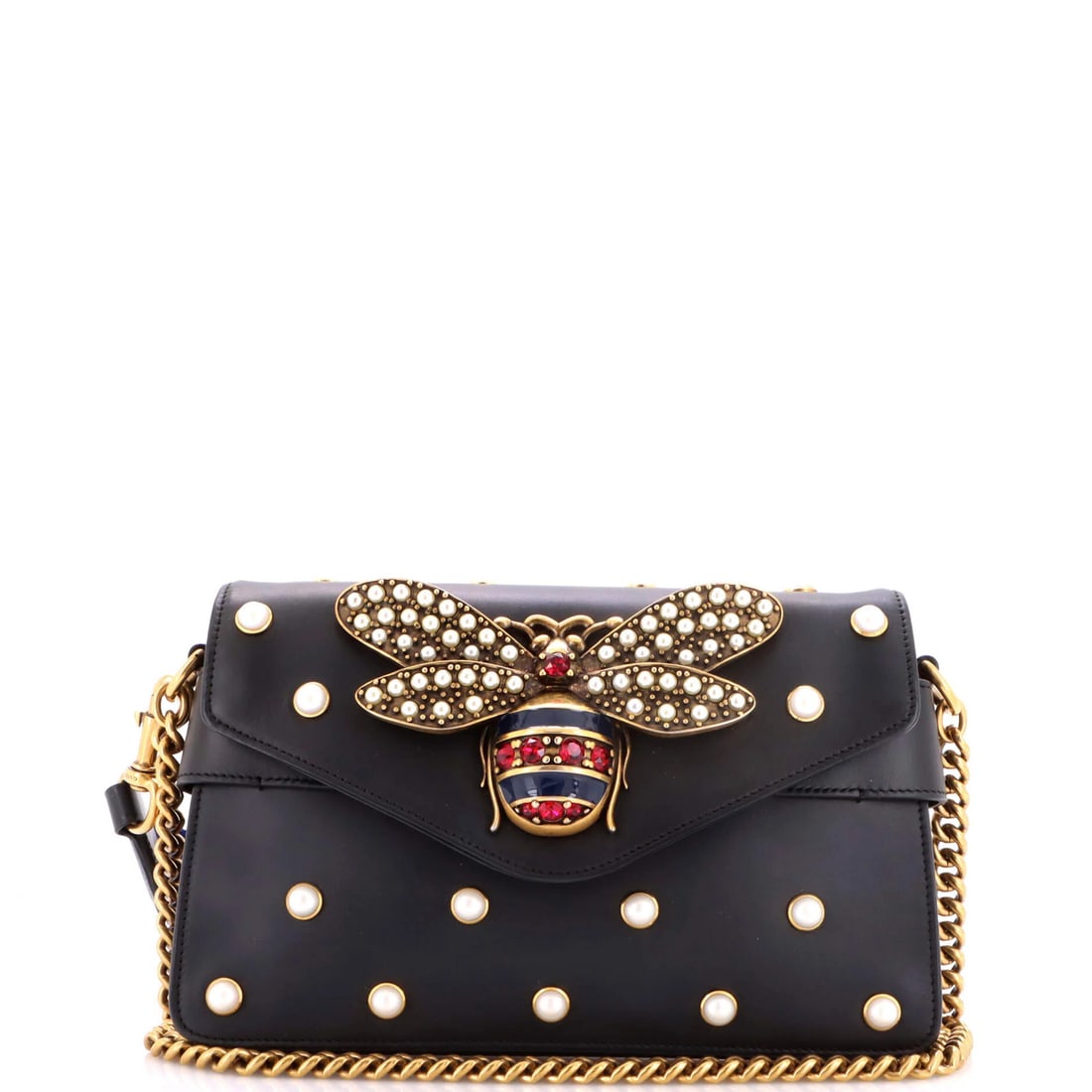 Gucci Pearly Bee Embellished Leather Bag Mini Shoulder Broadway (1 of 6)