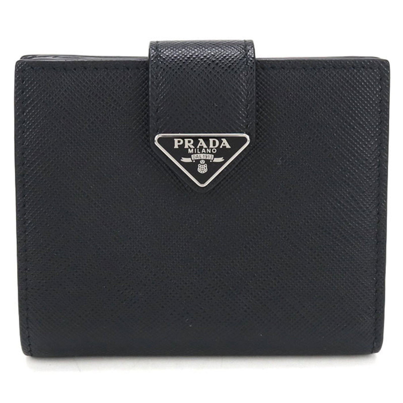 Prada Wallet (Bi-Fold) Leather: Prada Wallet (Bi-Fold) Leather Black Prada bi-fold leather wallet with a classic design, featuring high-quality calfskin material and a timeless aesthetic. The wallet has some minor signs of usage,