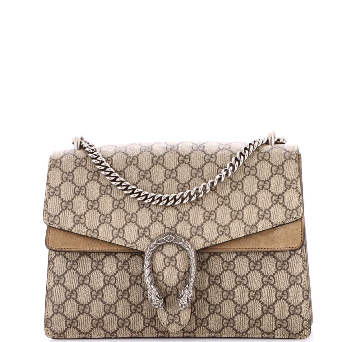 Gucci Dionysus Bag GG Coated Canvas Medium: Gucci Dionysus Bag GG Coated Canvas Medium The Gucci Dionysus Bag GG Coated Canvas Medium boasts a rich, brown canvas exterior with subtle wear and scuffs, giving it a unique, lived-in look. This
