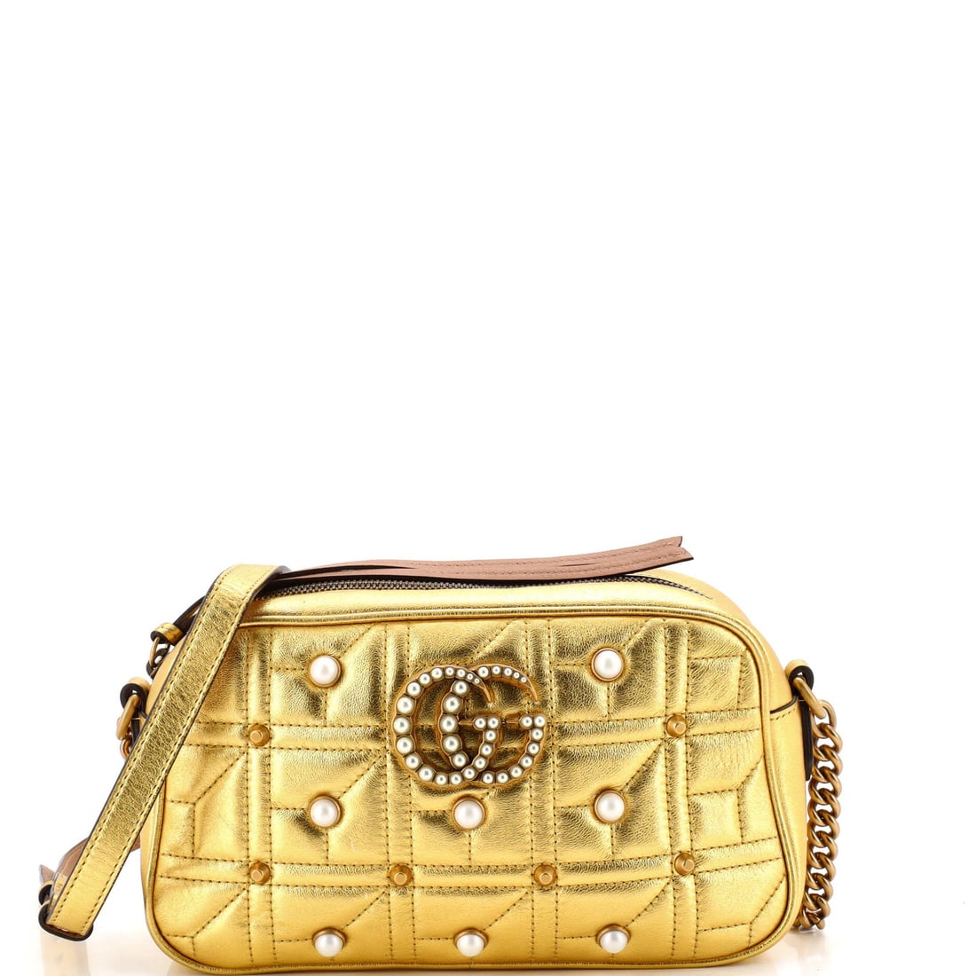 GG Embellished Pearly Leather Small Marmont Shoulder Bag Gucci (1 of 6)