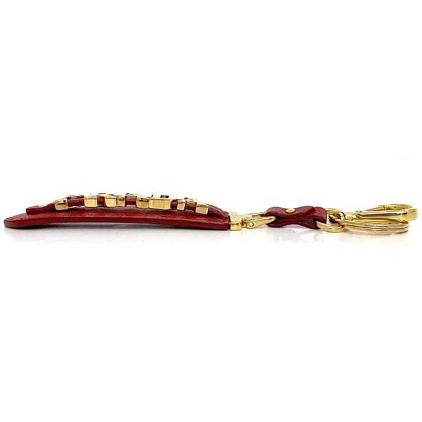 Prada Keyring Gold Plating Leather - 4