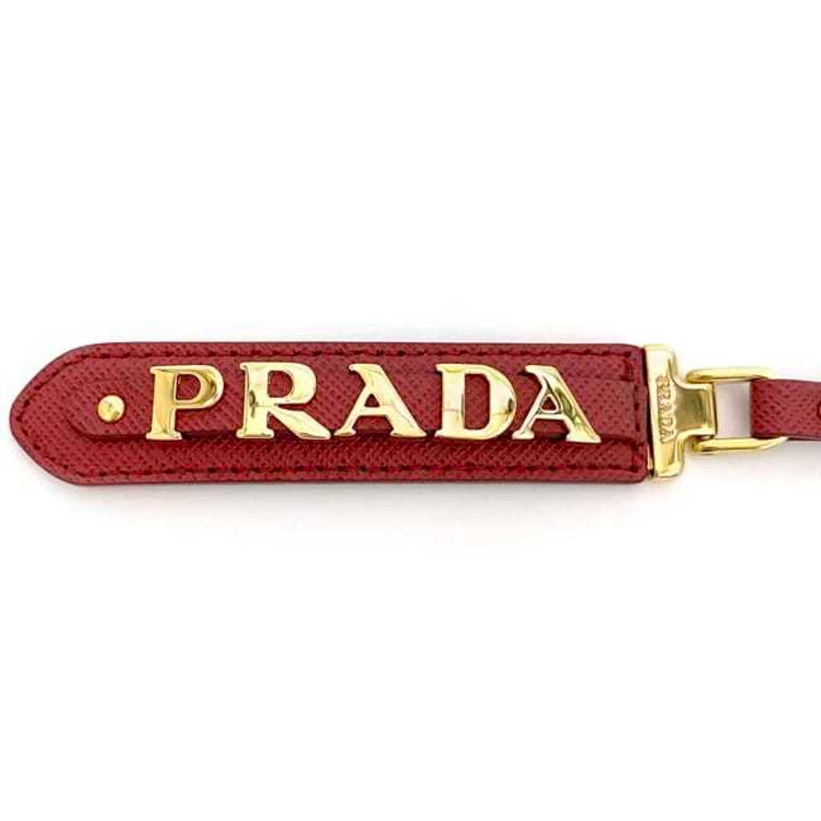 Prada Keyring Gold Plating Leather - 5