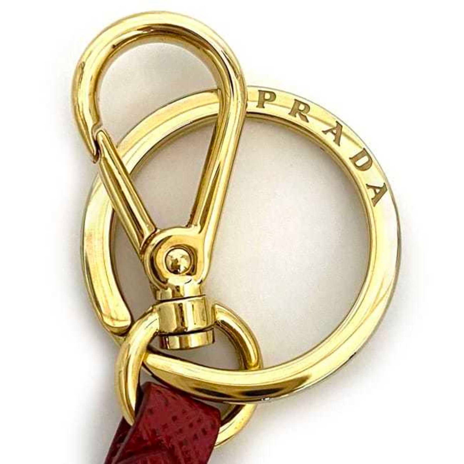 Prada Keyring Gold Plating Leather - 6
