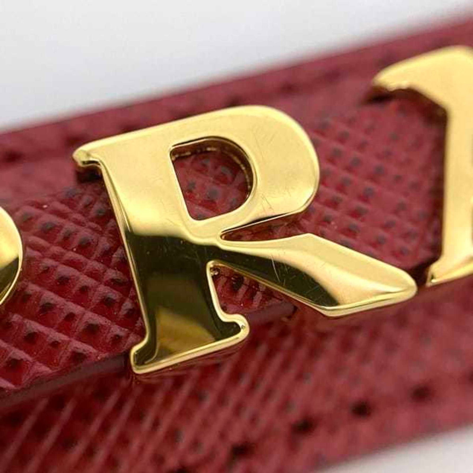 Prada Keyring Gold Plating Leather - 8