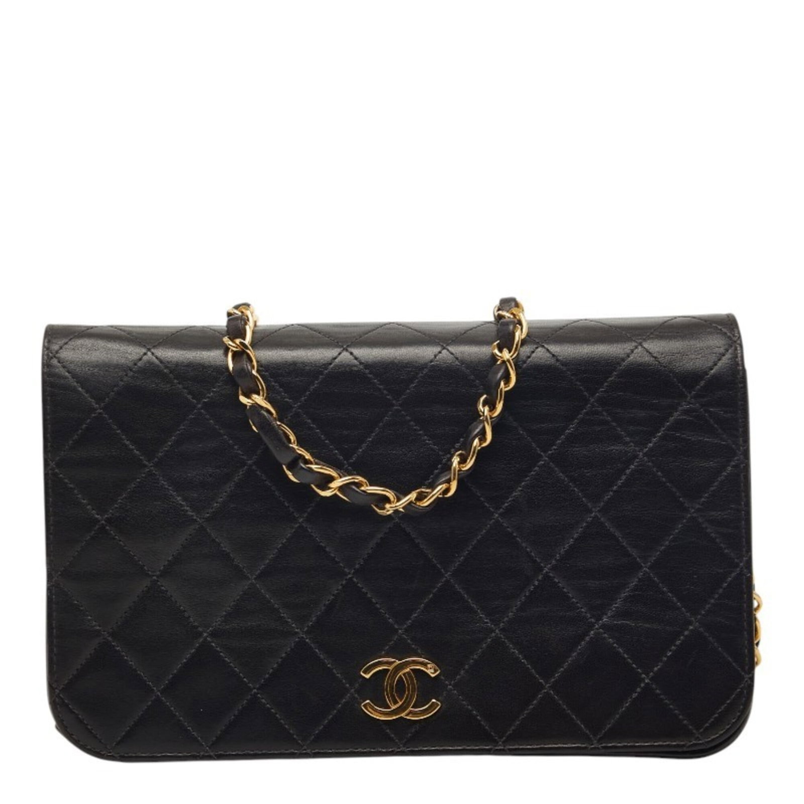 Shoulder bag leather Chanel: Shoulder bag leather Chanel Black lambskin leather shoulder bag from Chanel, with a classic design and timeless elegance. Measuring 15cm x 23.5cm x 3.5cm, this used shoulder bag features traces of