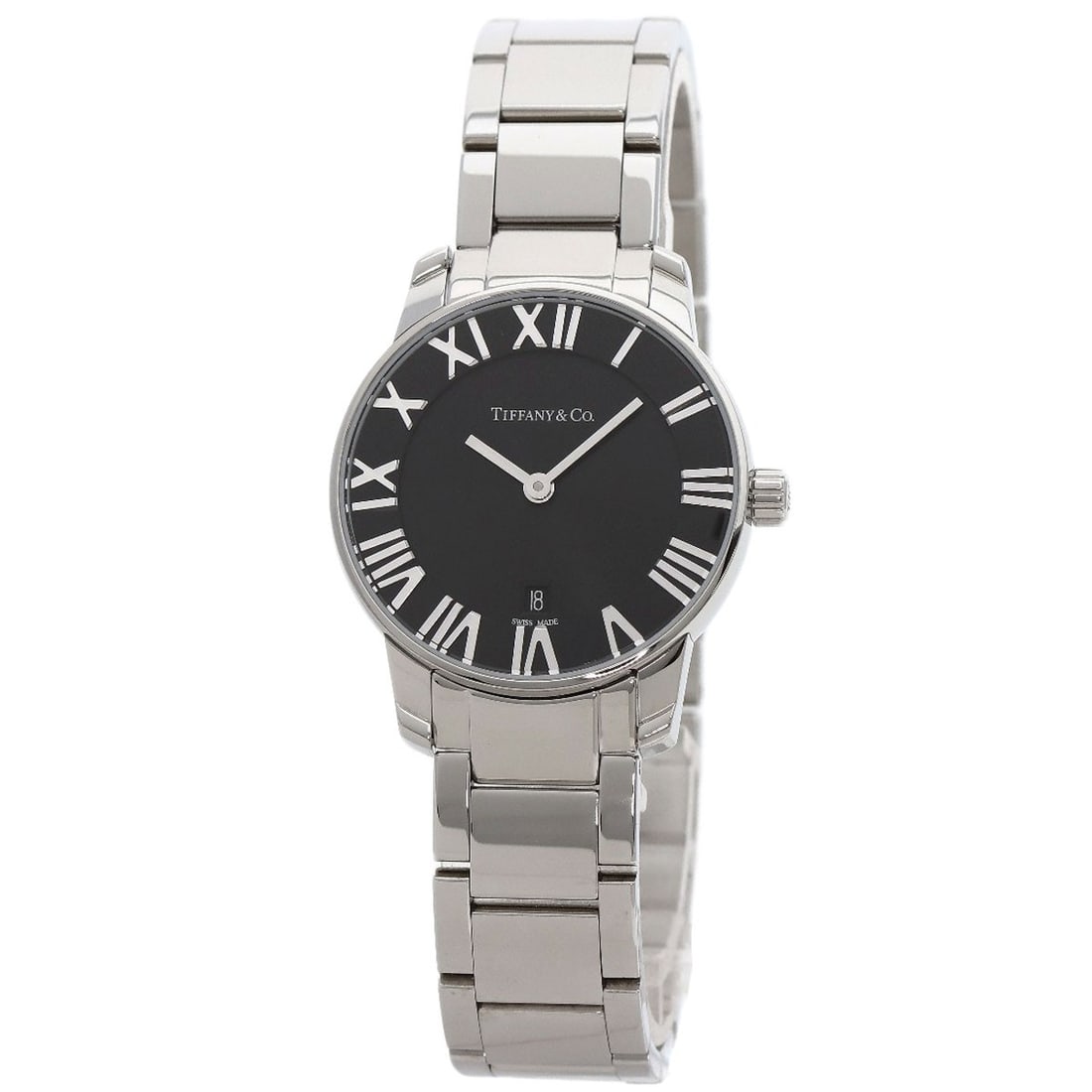 Tiffany&Co. Atlas Dome Watches Z1830.11.10A10A00A Stainless Steel/ Stainless: Tiffany&Co. Atlas Dome Watches Z1830.11.10A10A00A Stainless Steel/ Stainless Stainless steel case with silver bezel and dial, featuring an analog display and quartz movement. Water-resistant for
