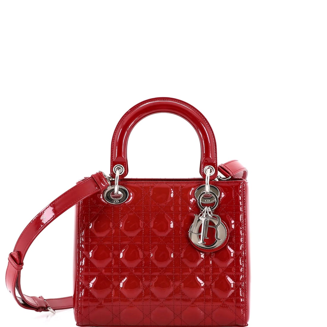 Christian Dior Lady Dior Bag Cannage Quilt Patent Medium (1 of 7)