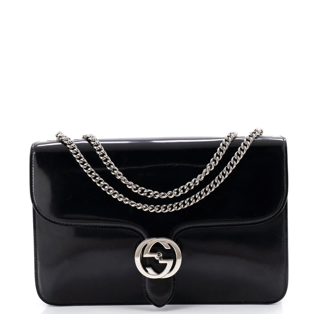 Interlocking Patent Medium Gucci Bag Shoulder (1 of 6)