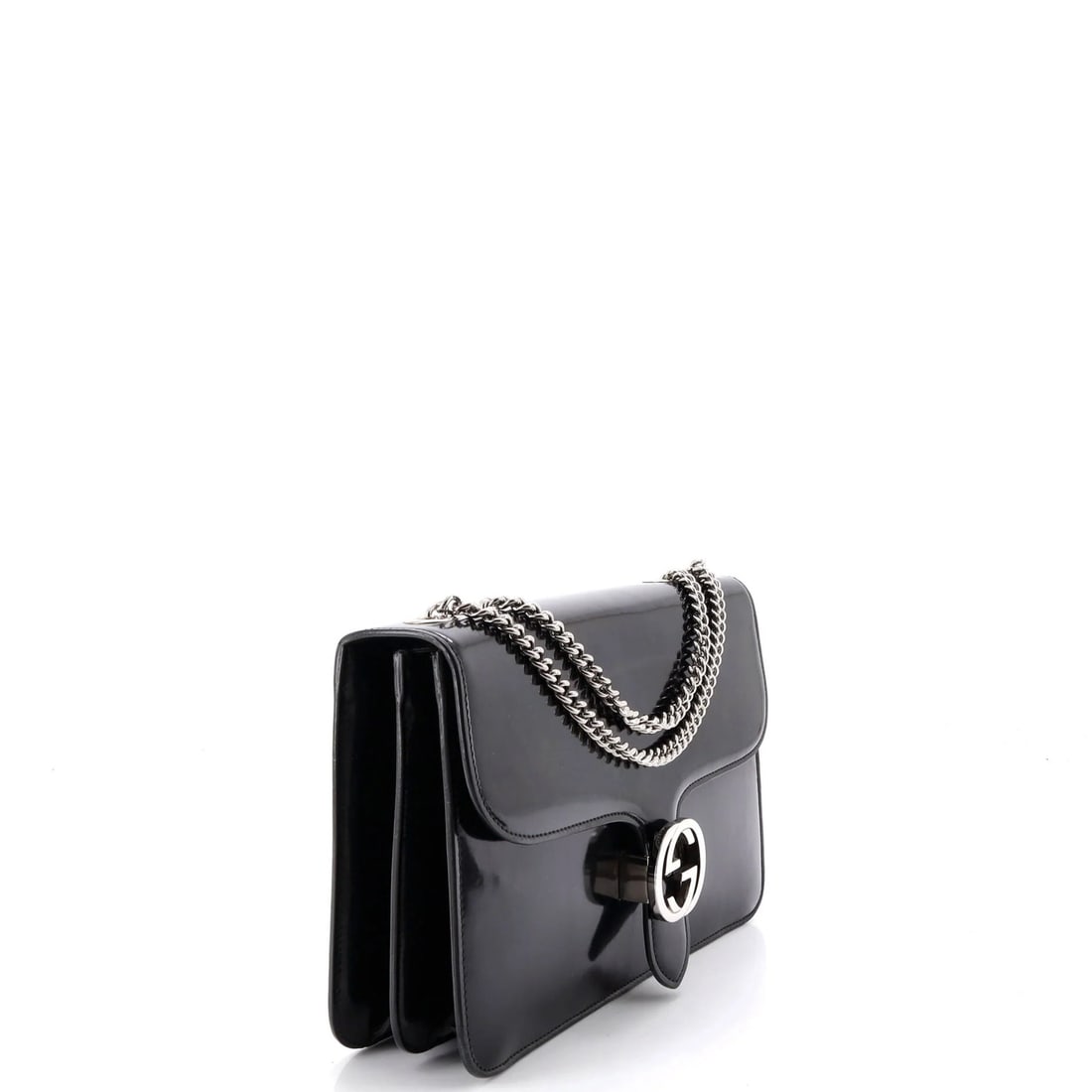 Interlocking Patent Medium Gucci Bag Shoulder - 2