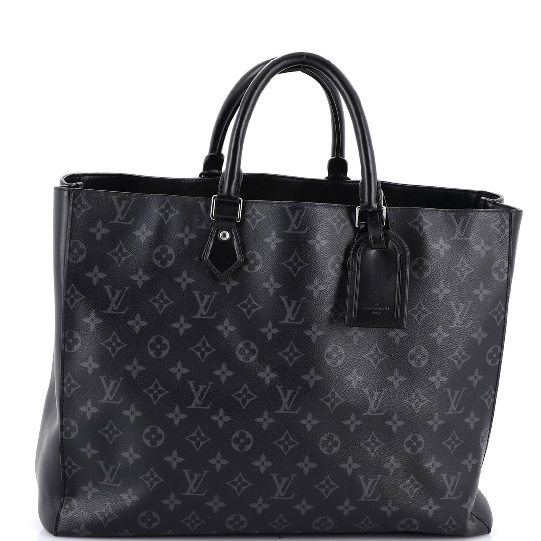 Sac Bag Monogram Eclipse Canvas of Louis Vuitton: Sac Bag Monogram Eclipse Canvas of Louis Vuitton Black Louis Vuitton Grand Sac Bag Monogram Eclipse Canvas features heavy corner wear, scuffs, edge wear, and minor creases. The bag measures
