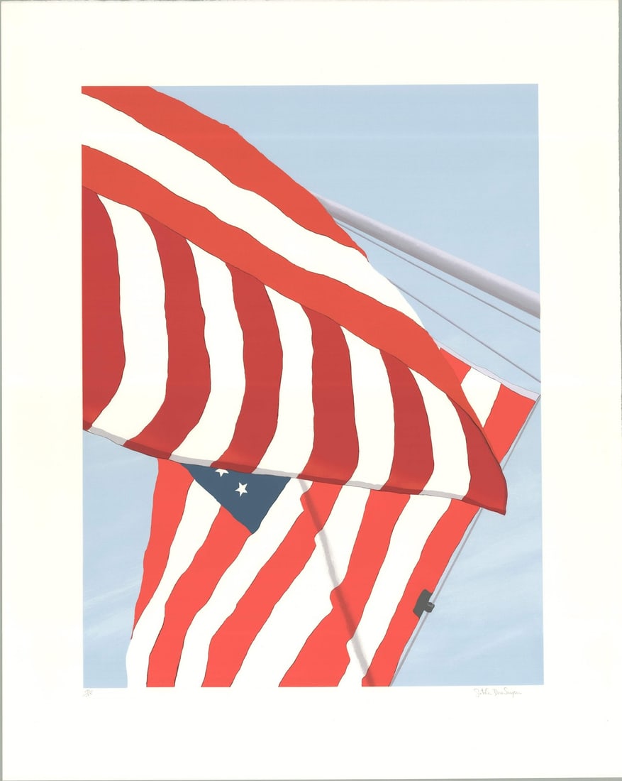 Flags SIGNED GRETCHEN DOW SIMPSON 1991 Contemporary 37.5" x 30 (1 of 5)