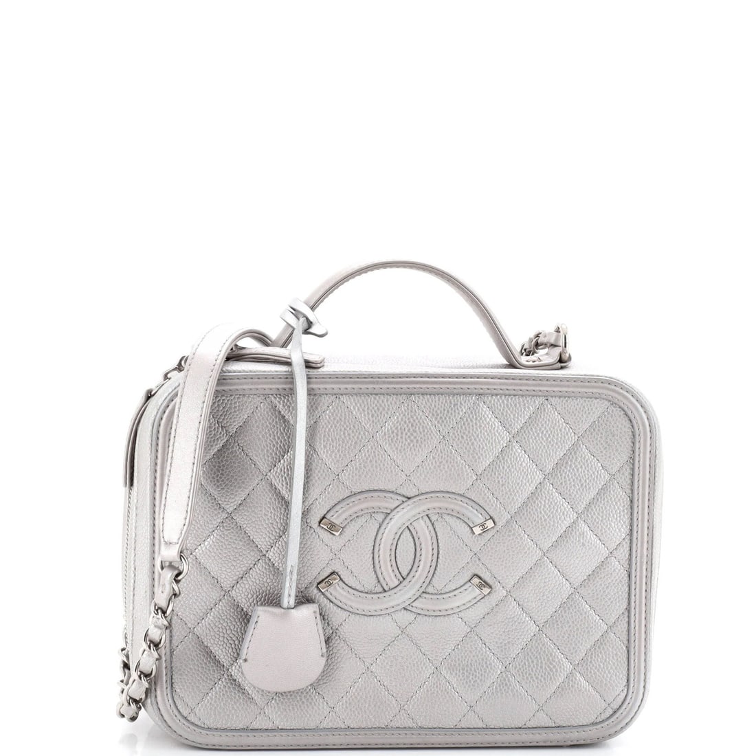 Chanel Filigree Vanity Case Quilted Caviar Large (1 of 7)