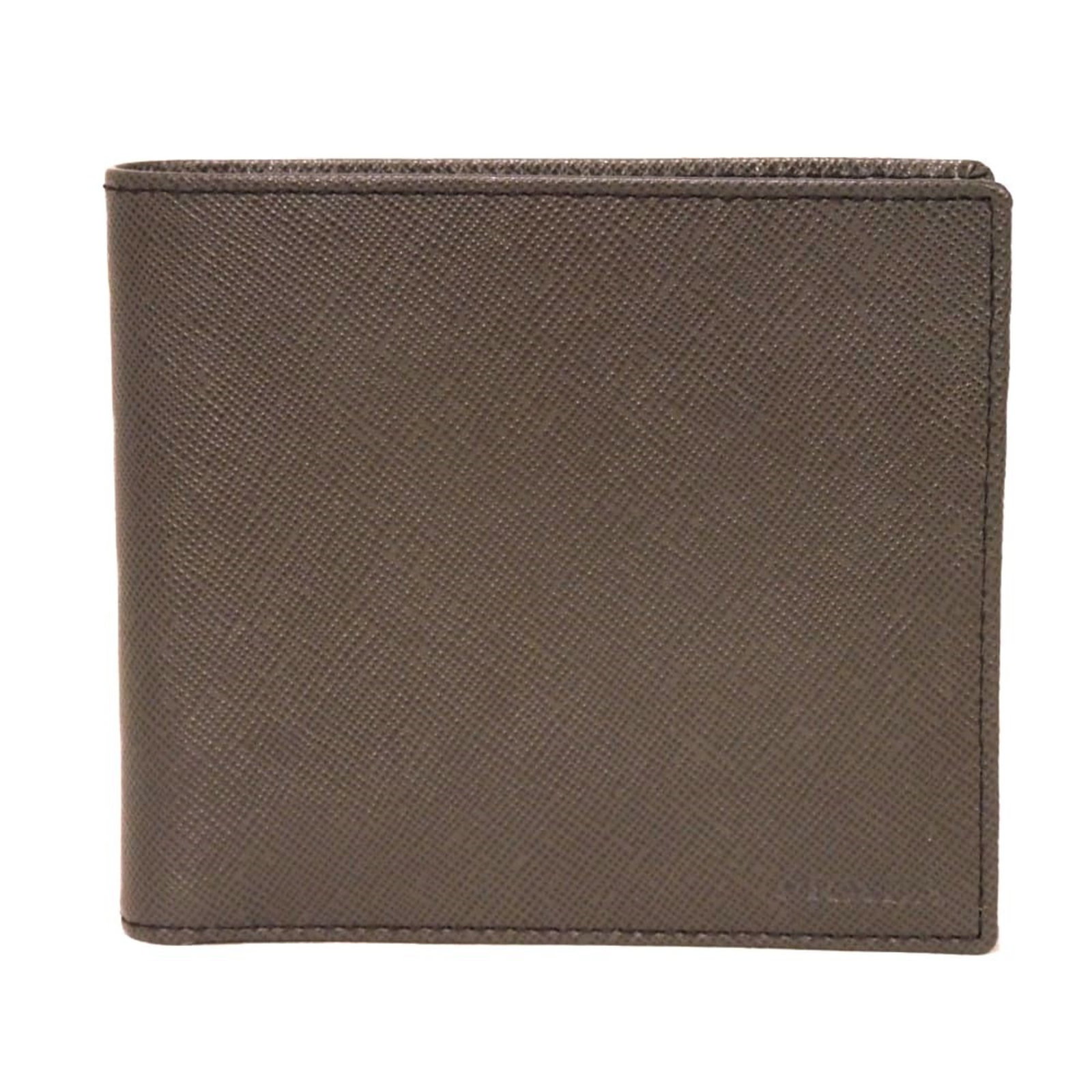 Prada Wallet (Bi-Fold) Saffiano: Prada Wallet (Bi-Fold) Saffiano Saffiano leather wallet from Prada, featuring a bi-fold design with a flap closure and multiple inner pockets for organization. The brown Saffiano material has