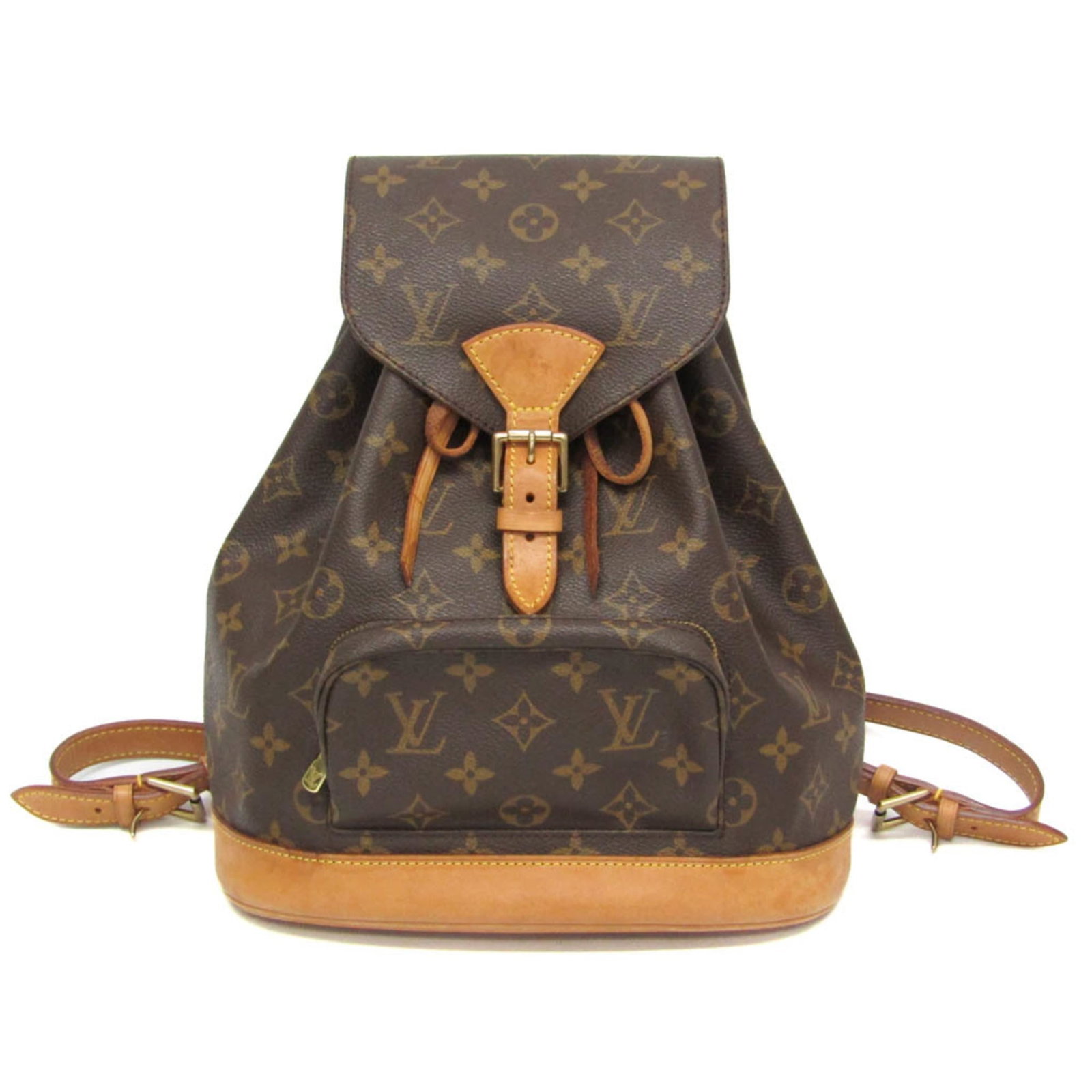 Louis Vuitton Backpack Monogram: Louis Vuitton Backpack Monogram Brown Louis Vuitton Monogram Backpack with Belt Closure. This used backpack features the iconic monogram pattern and has an open pocket, zipper pocket, and belt