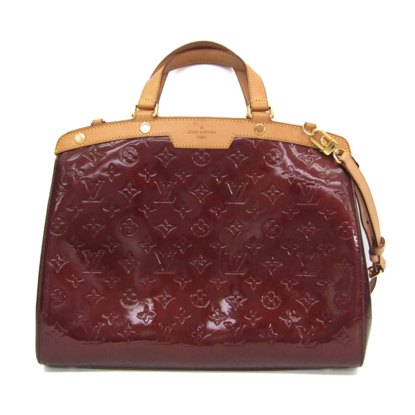 Vernis Monogram Handbag Louis Vuitton: Vernis Monogram Handbag Louis Vuitton Monogram Vernis Handbag in Rouge Fauviste, featuring the iconic Louis Vuitton design. This stylish handbag boasts a zipper closure and two spacious pockets for