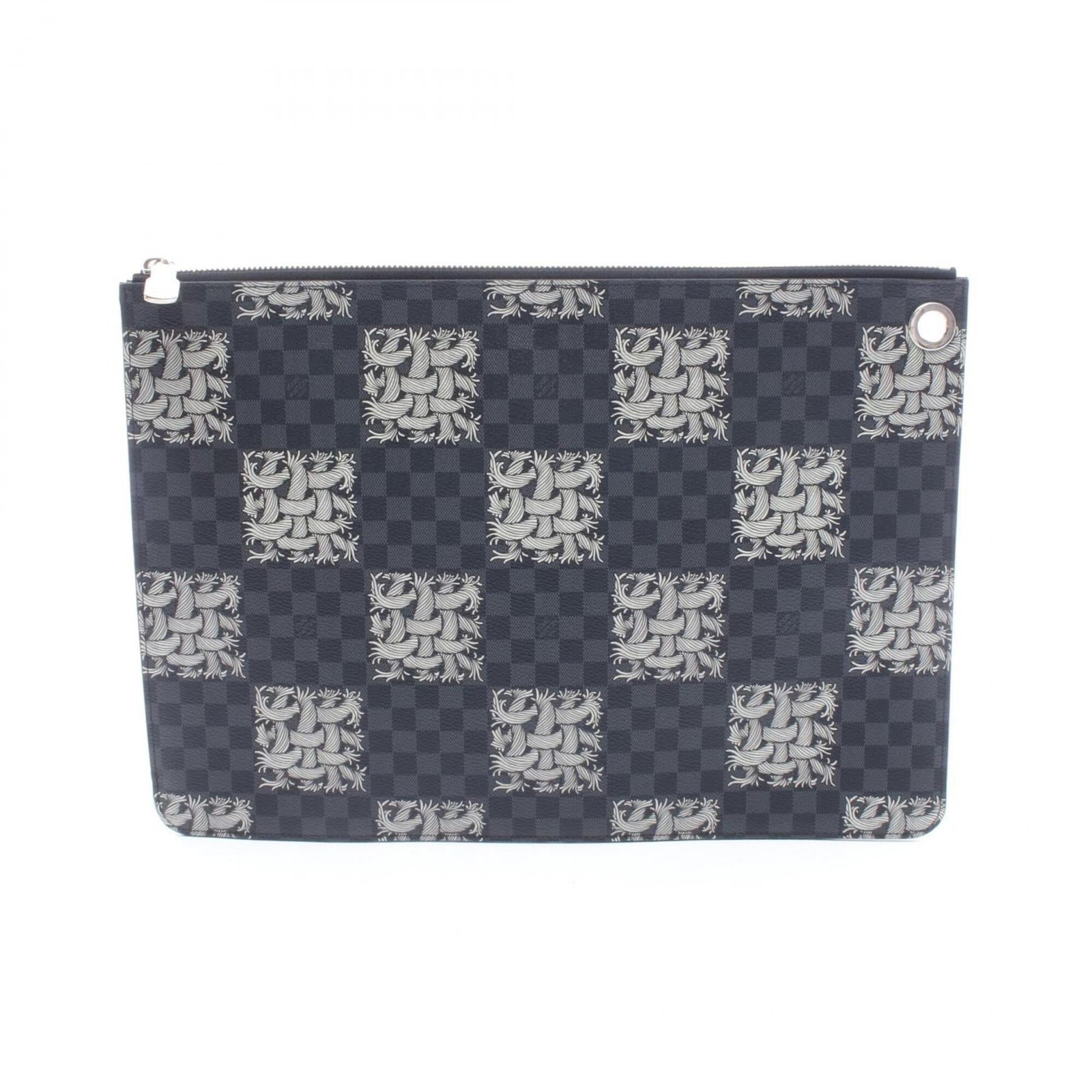 Louis Vuitton Clutch Bag Handbag Pochette Coated Canvas Damier Graphite Pvc: Louis Vuitton Clutch Bag Handbag Pochette Coated Canvas Damier Graphite Pvc This Louis Vuitton Clutch Bag features a unique combination of coated canvas, Damier Graphite, and Pvc materials in a striki
