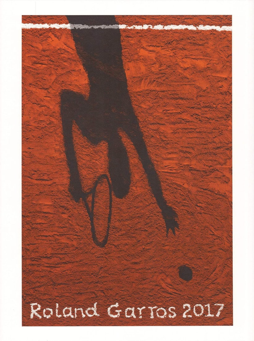VIK MUNIZ Roland Garros French Open 31.5" x 23.5" Poster 2017 Contemporary Red (1 of 12)